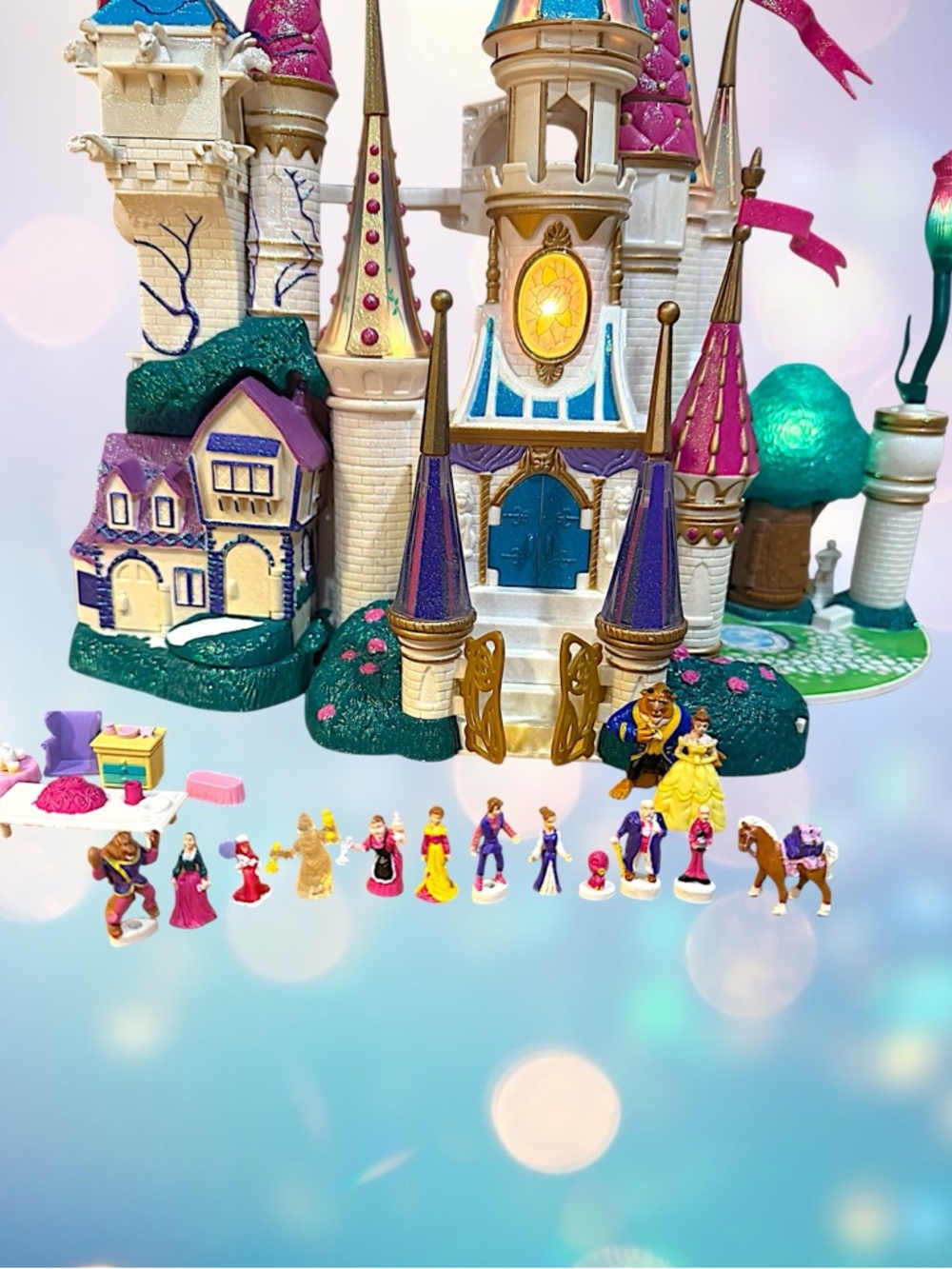 Trendmasters 1998 Beauty and the Beast Castle Playset & Original Figures Works - Picture 2 of 16